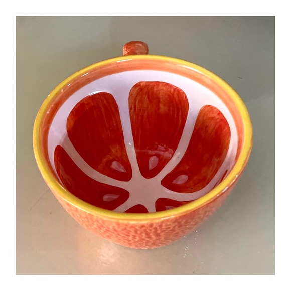 Hand painted Orange Slice Ceramic Coffee Mug with Textured Glaze - Picture 10 of 10